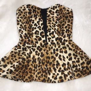 Sexy cheetah peplum top